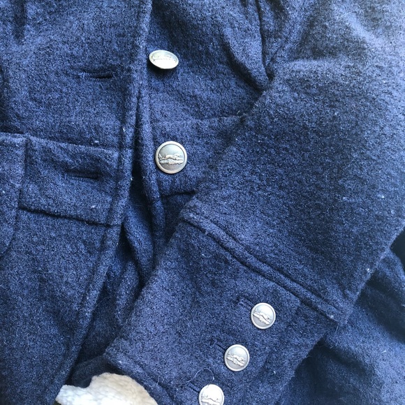 Navy wool peplum coat - Picture 2 of 5